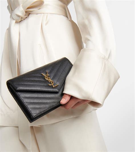 grain wallet ysl chain|ysl cassandre envelope chain wallet.